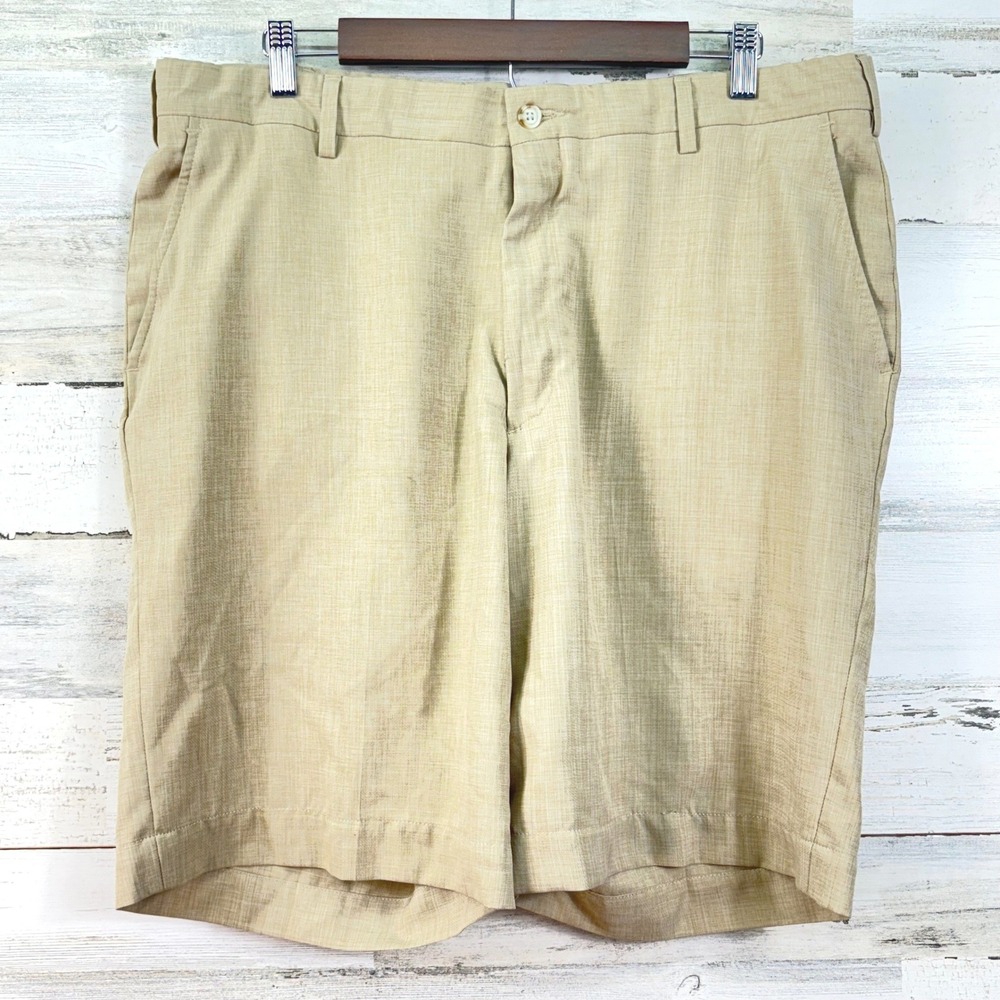 Turtleson Mens Khaki Tan Textured Performance Golf Shorts Size 38R 9in Inseam